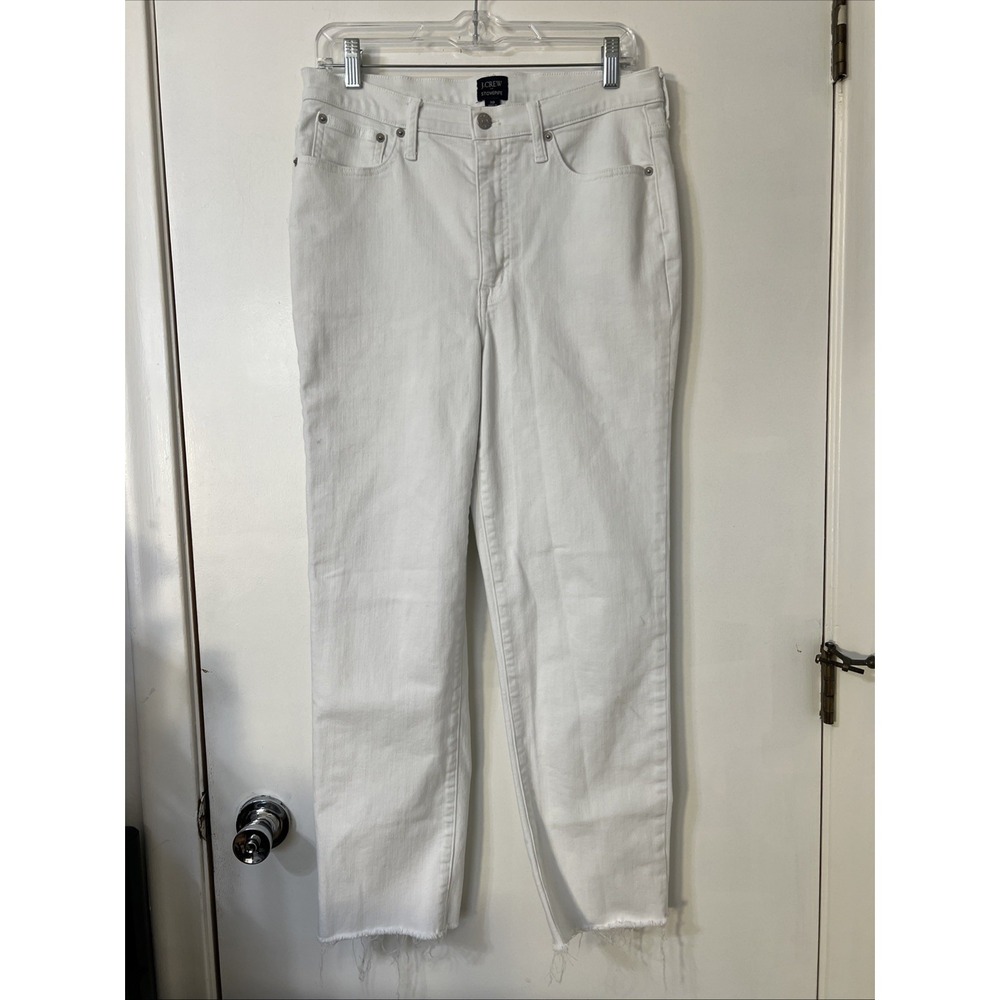 J.CREW Women's White Stovepipe Straight‎ Jeans Size 30 Signature Stretchy